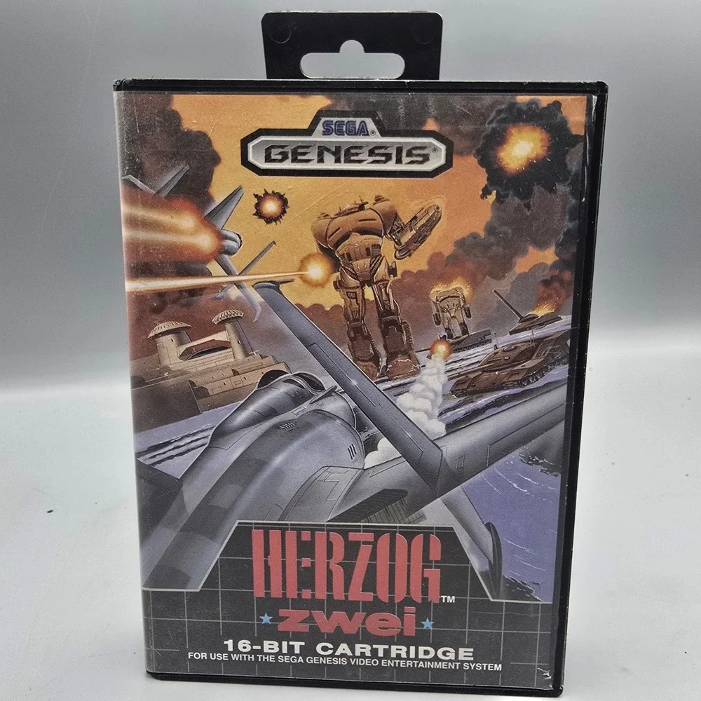 Herzog Zwei Sega Genesis 1990 RTS Game Cartridge OEM Original Case Technosoft